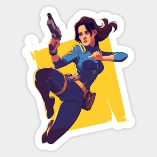 Vault Dweller in Action - Post Apocalyptic Sticker